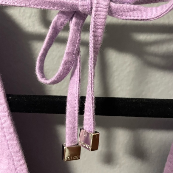 Colcci lilac v-neck smocked waist adjustable midi dress. Size Small - Picture 9 of 12